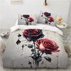 3D Floral Bedding Set Duvet/Quilt/Comforter Cover Sets Flower Bed Linen Red Rose Design Custom King Queen Full Size 260x240