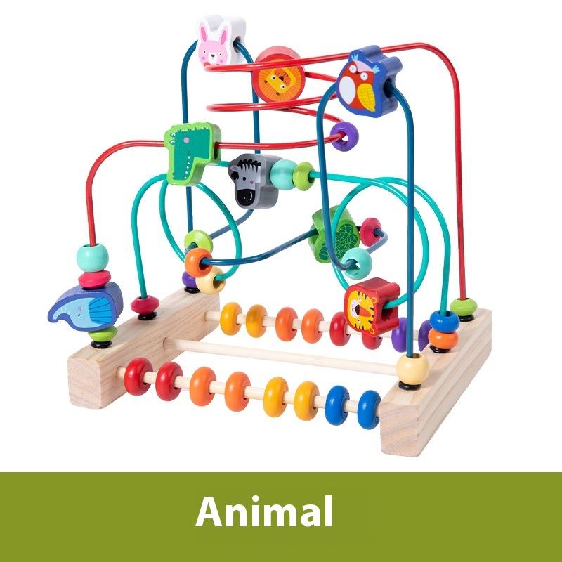 Детские деревянные многофункциональные нитяные крупные бусины для раннего обучения, строительные блоки, интерактивные развивающие игрушки