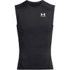 HeatGear Round Neck Letter Print Sleeveless Moisture Wicking Slim Fit T-Shirt Men T-Shirts Black White 1361522-002