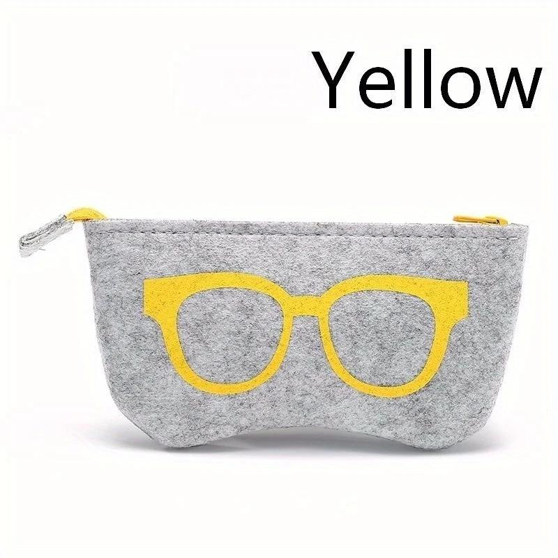 1 шт. шикарный мягкий войлочный чехол для очков - красочный дизайн глаз, портативный и прочный модный чехол для очков с застежкой-молнией для мужчин и женщин, симпатичный чехол для очков