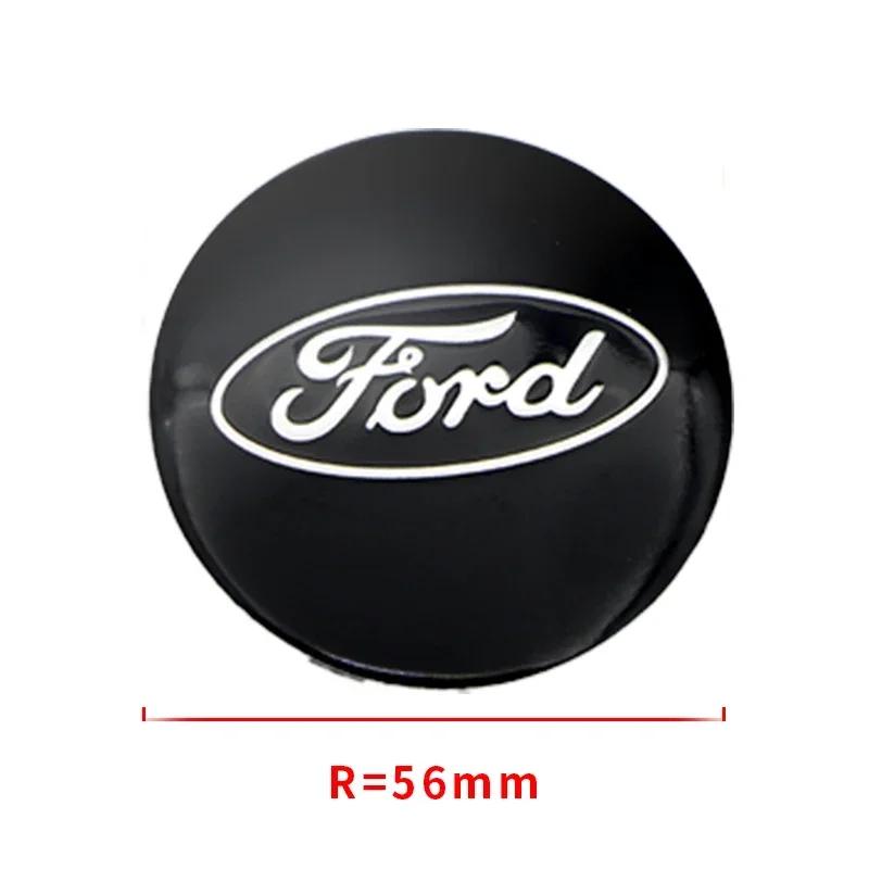 Car Sticker Ford New 2025 Hot 4Pcs 56mm Black Car Wheel Center Hub Badge Logo Emblem Decal Wheel Sticker Styling For Ford Focus