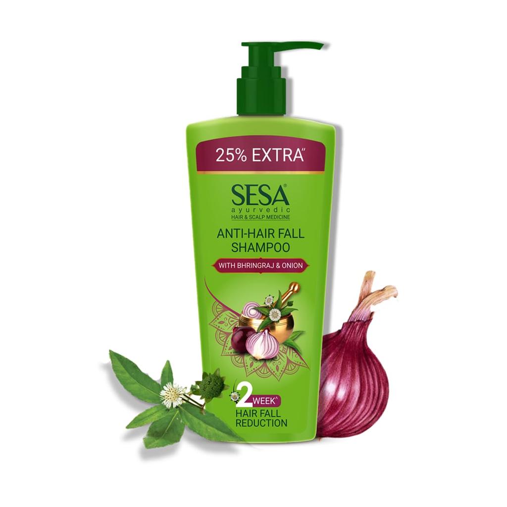 SESA Ayurvedic Anti Hairfall Shampoo For Dry Frizzy Hair 500ml | Paraben-Free Herbal Cleanser For Split Ends & Stronger Roots