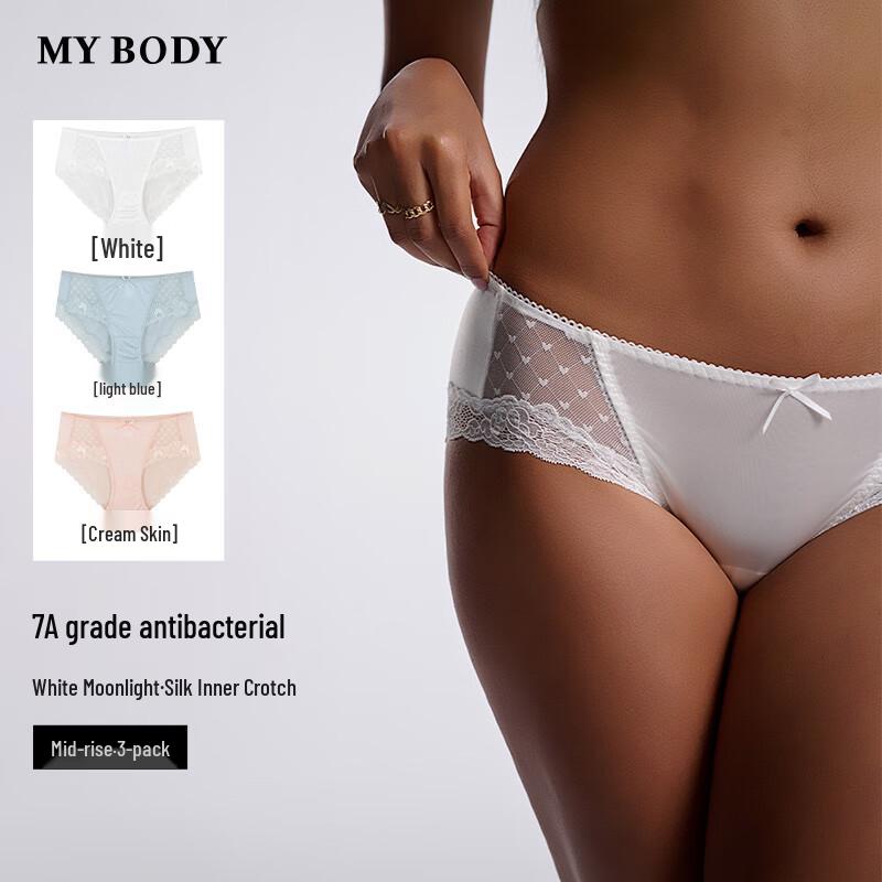Mybody Women's Seamless Lace Briefs 3-Pack