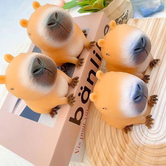 2 шт. игрушка-сдавливание капибары с медленным отскоком мягкая TPR снятие стресса тревожность портативная для детей подростков взрослых животных сдавливание сенсорная игрушка-непоседа