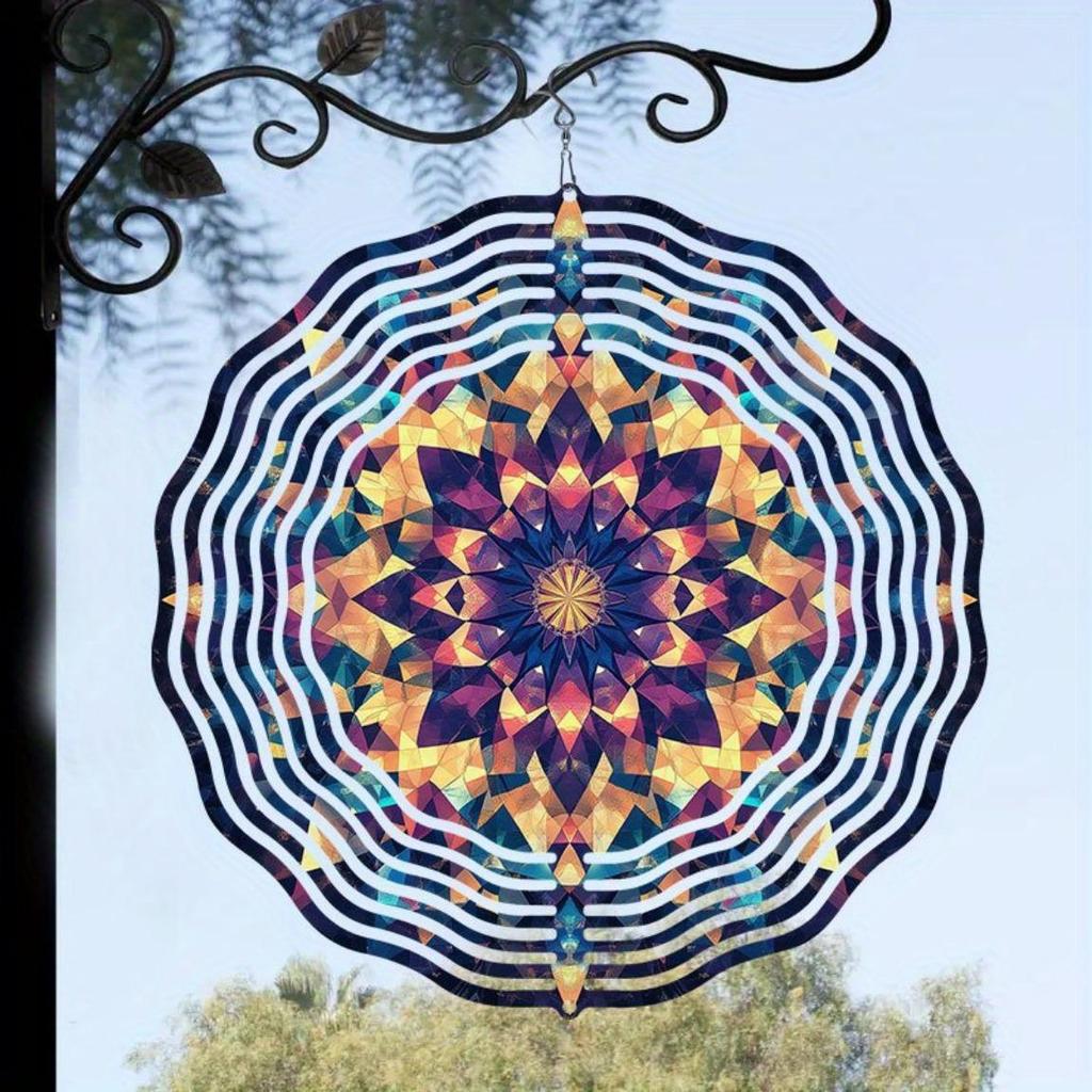 Vibrant Kaleidoscope Wind Chime Outdoor Garden Decor Durable Metal Hanging Art for Yard Party Patio Decoration No Battery Needed 3D Elegant Design