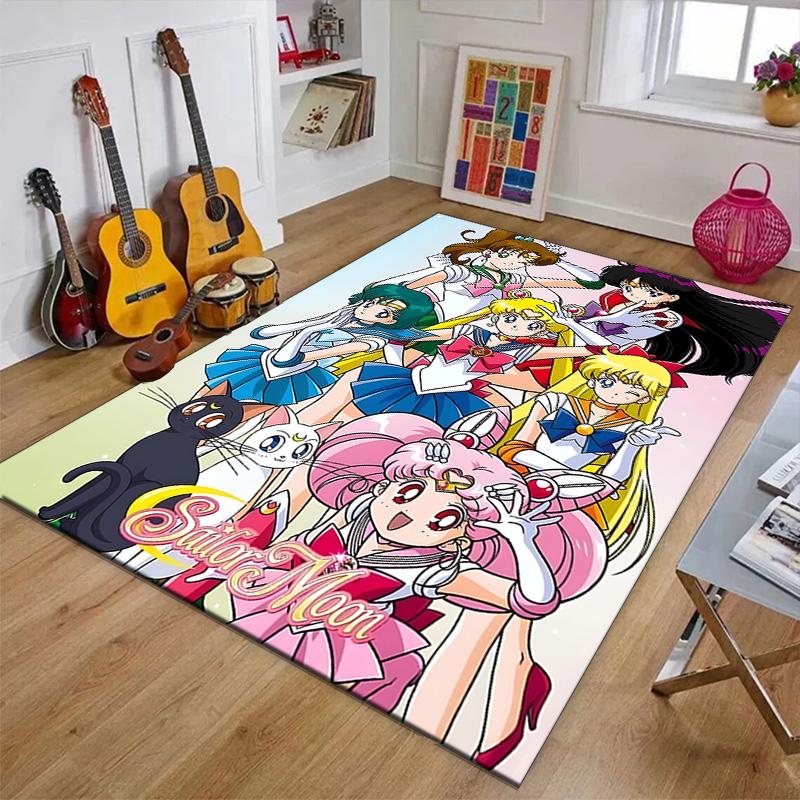 Sailor Moon Printed Area Rug Carpet for Bedroom Living Room Home Decor Rugs Mat Non Slip Mat Rug for Bedside