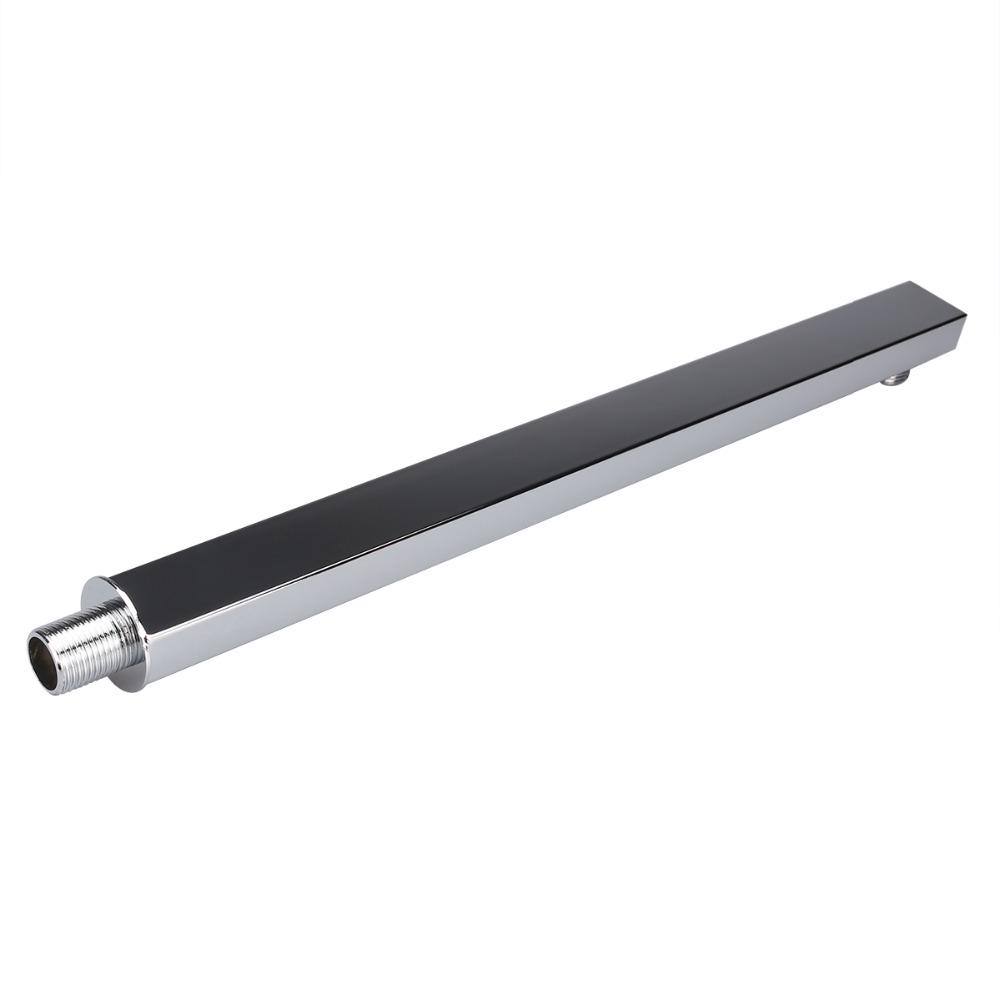40cm Shower Extension Arm 304 Stainless Steel Wall Mounted Silver Polished Extra Arm Bathroom Bracket Bar For Rain Shower Head