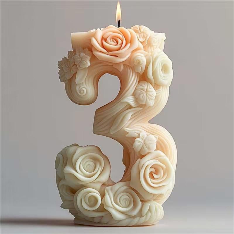 Силиконовые формы для свечей с цветами, силиконовые формы с цветами и цифрами для свечей, мыла, гипса, декора, эпоксидной смолы