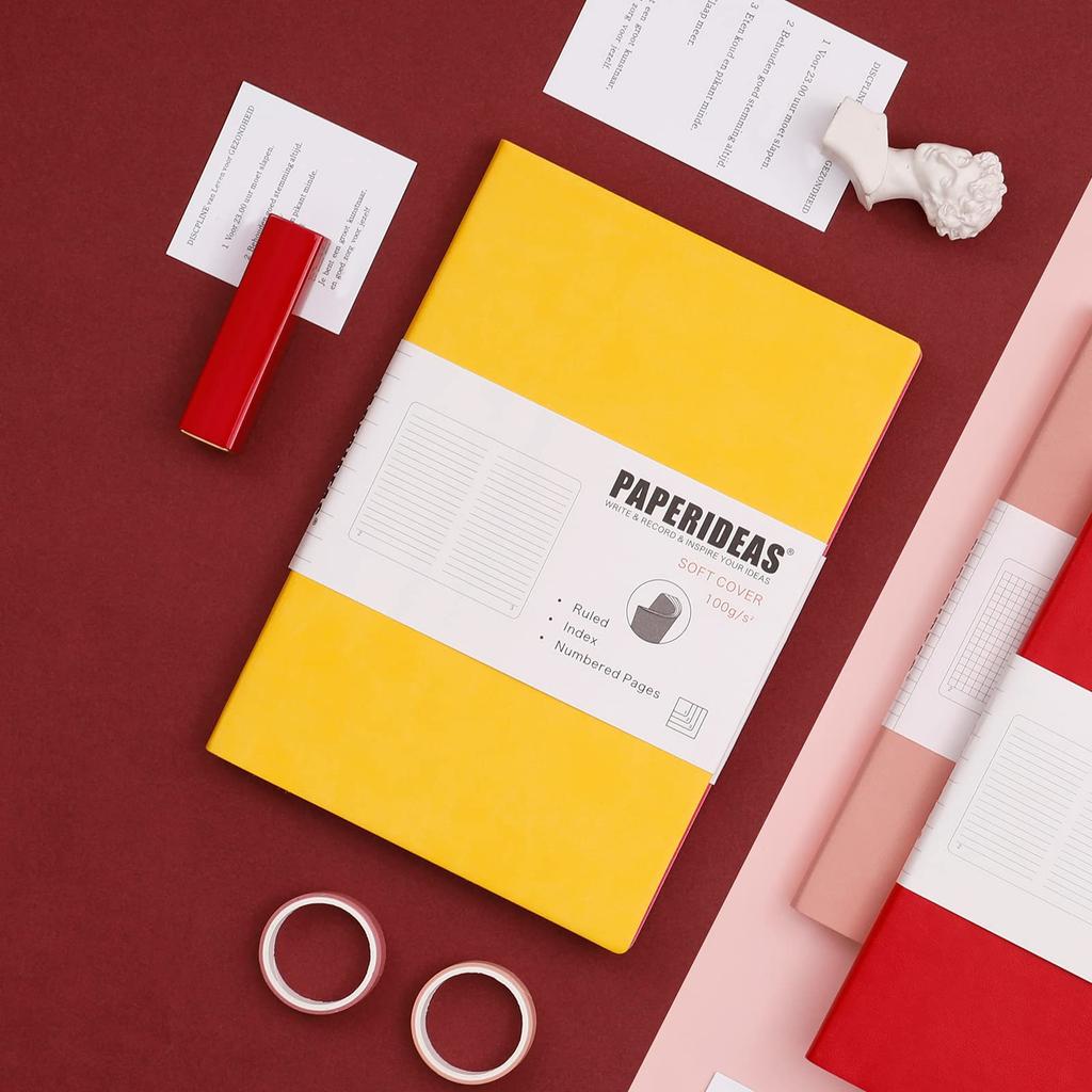 PAPERIDEAS Soft Cover Fog Notebook, A5, (Grid, Blue)