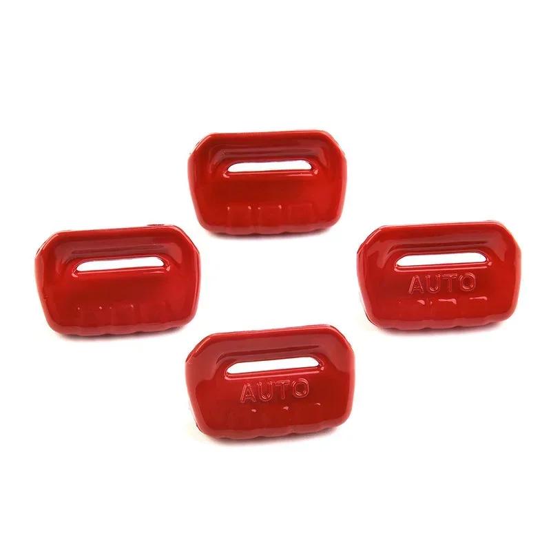 4pcs Car Window Lift Switch Control Decor Cap Car Button Trim Cover Auto Interior Accessories for Jeep Wrangler JL JT 2018+