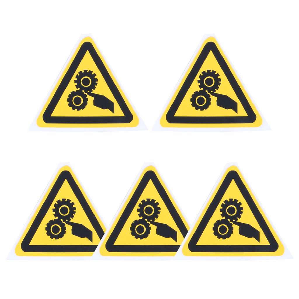 5Pc PVC Warning Signs Sticker Logo Security Safety Labels Water-Resistant Oil-Proof Warning Tag Wall Machine Sticker 25/50/100mm