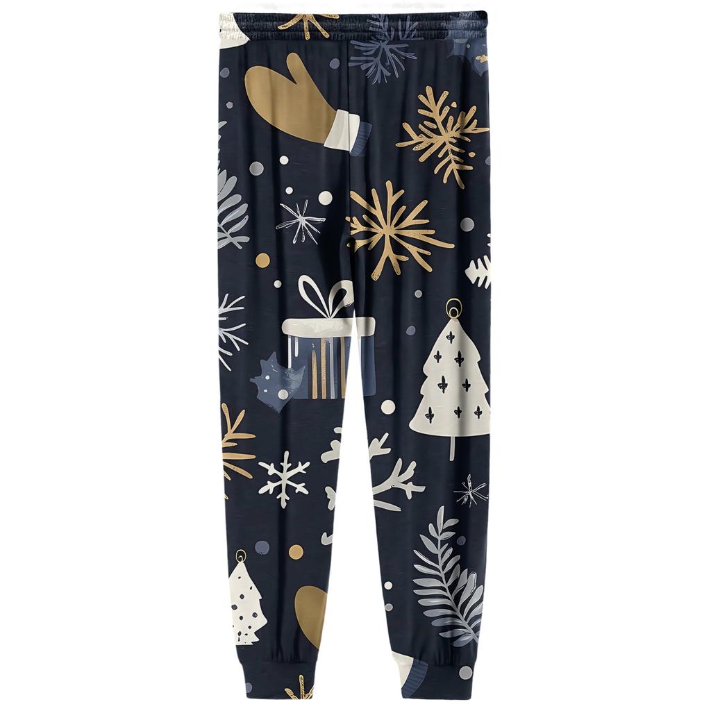 Мужские повседневные брюки с карманами на кулиске и манжетами, домашние брюки для сна