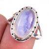 Подарочное кольцо из натурального радужного лунного камня ручной работы из твердого серебра 925 пробы S.8 I4A62