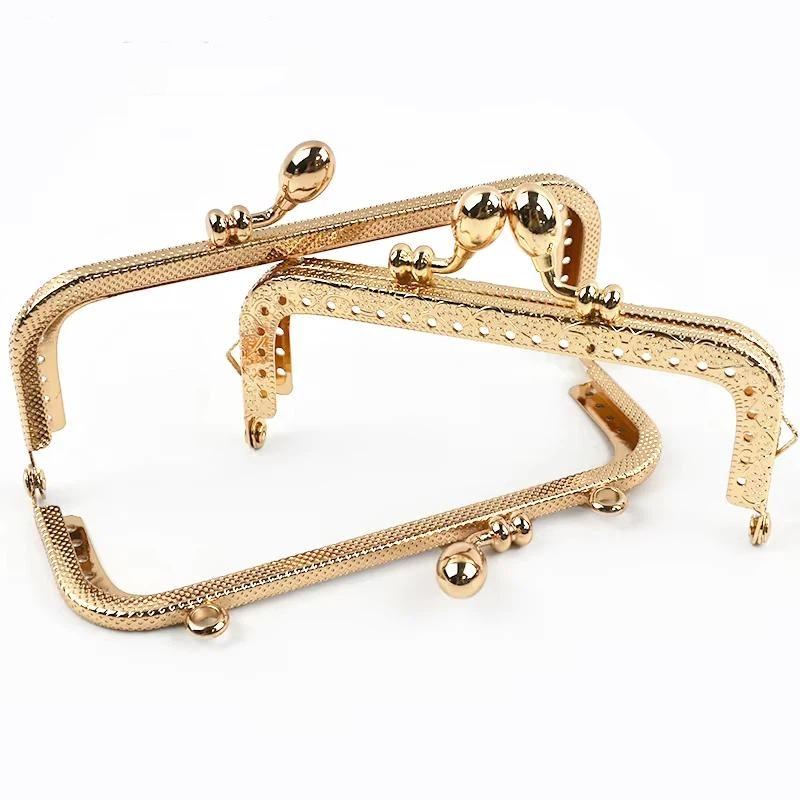 1Pcs 8.5-20Cm Metal Gold Embossed Bag Handle Purse Frame Kiss Clasp For Women'S Handbag Wallet Diy Handmade Bags Accessories