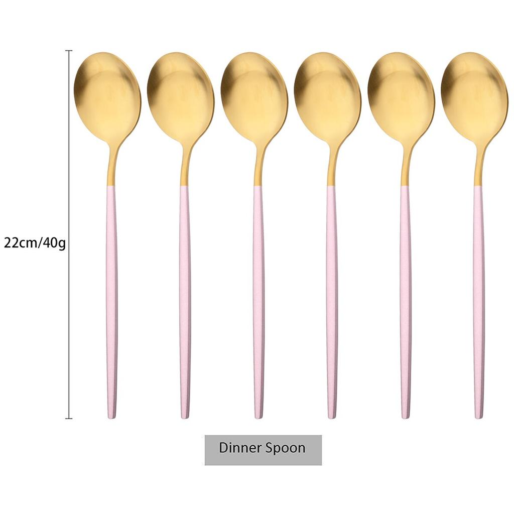 6 шт./компл., набор столовых ложек из черного золота, матовая западная нержавеющая сталь, столовые приборы, столовые приборы, десертная ложка, посуда, набор кухонных столовых приборов для вечеринок