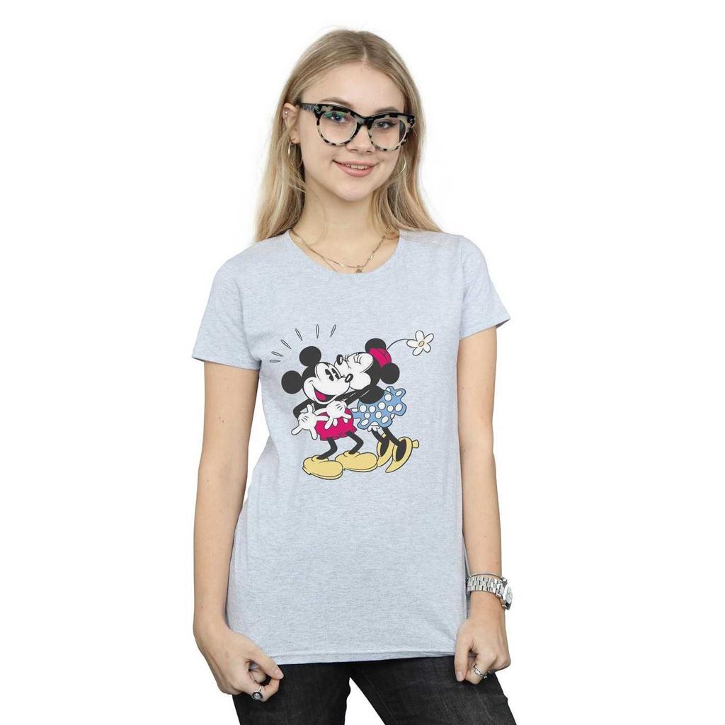 Disney Womens/Ladies Mickey And Minnie Mouse Kiss Cotton T-Shirt