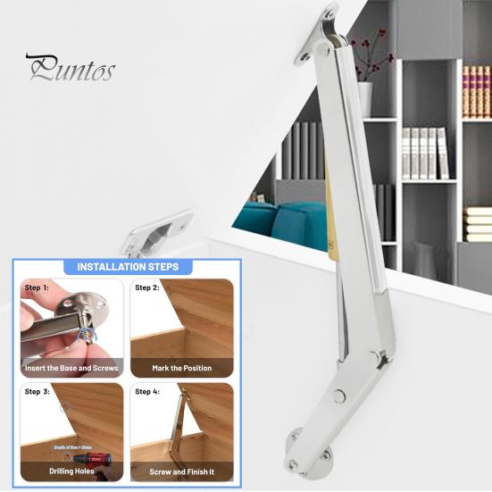 Петли для поддержки крышки, петли для ящиков для кровати, грузоподъемность 15 кг, нержавеющие, регулируемый угол, простая установка, комплект петель для поддержки с газовым подъемником