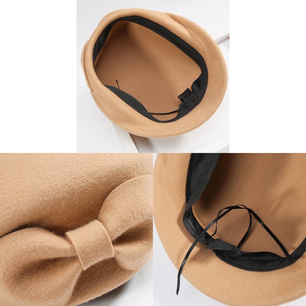2019 Дамская красная свадебная шляпа для женщин Винтаж 100% шерстяной фетр шляпы-таблетки черные вуалетки зимние фетровые шляпы с бантом береты церковные шляпы