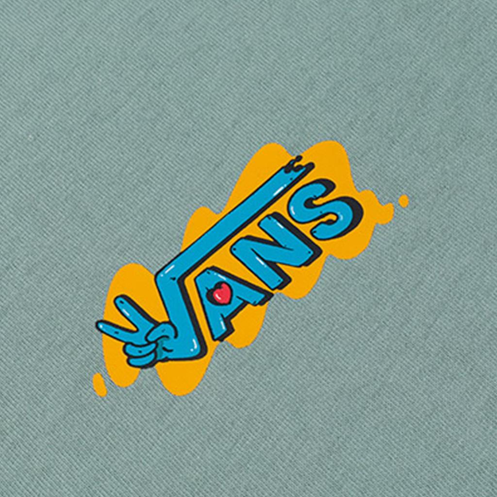 Vans Футболка унисекс с коротким рукавом и принтом в стиле «американский винтаж» с забавным рисунком, зеленая VN0A7TQKYV2