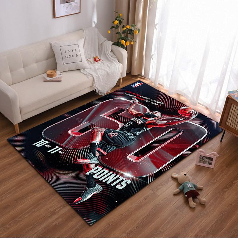 "Basketball Star Dunking with 60 Points Non-slip rug suitable for living room and bedroom sofas"