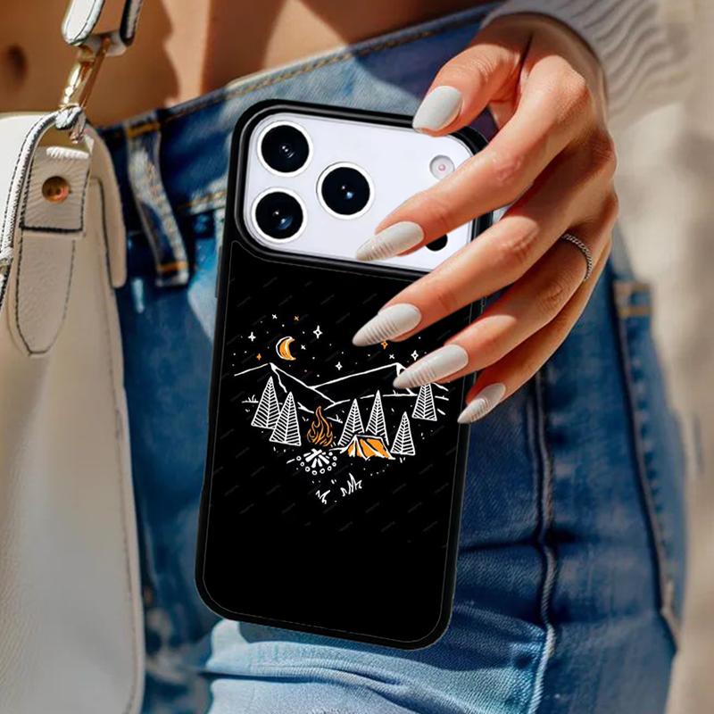 Чехол для телефона 'Природа Кемпинг Искусство' Для iPhone 17 Air 14 15 13 12 Max Чехол Для Apple 16e 11 Pro Max Plus Coque