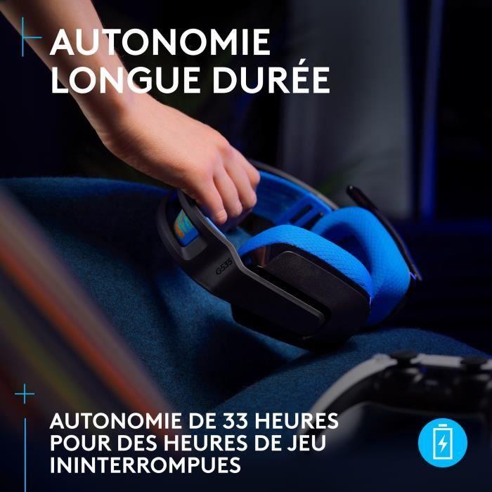 Casque Gamer - Sans Fil - Logitech G - G535 Lightspeed - PS5, PS4, PC, MAC - Noir/Bleu