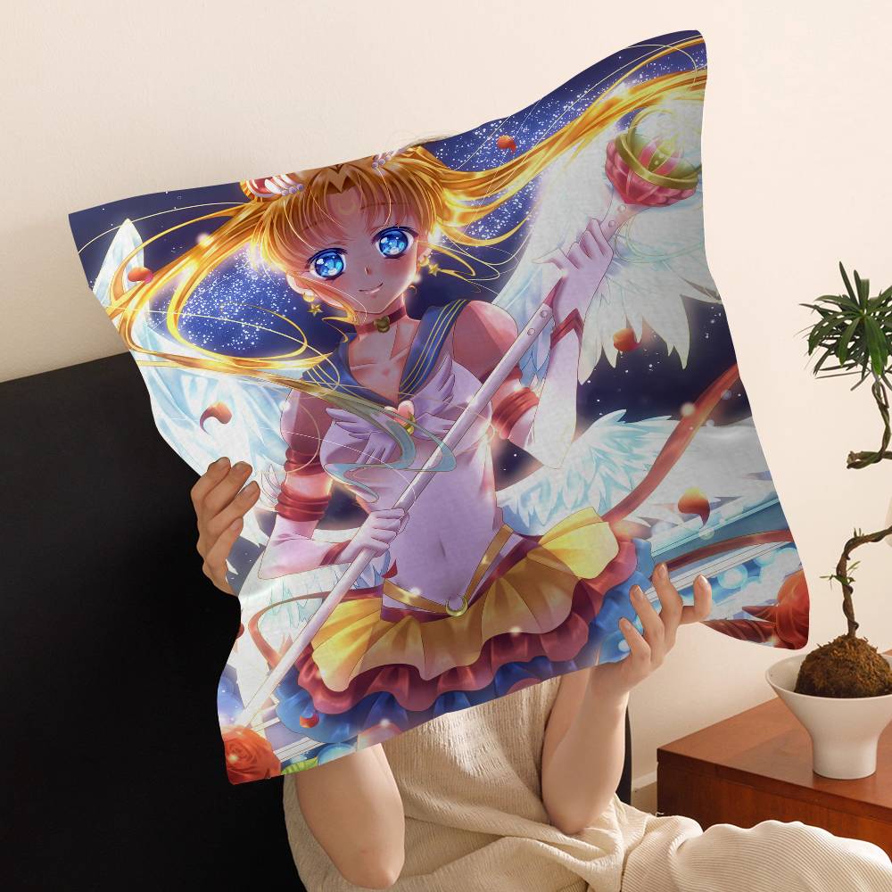 S-Sailor M-Moon Girl Anime Pillow Gift Home Office Decoration Pillow Bedroom Sofa Car Cushion Coverpillow Case