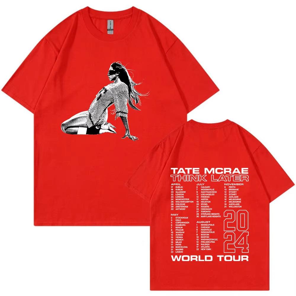 Тейт МакРэй The Think Later World Tour Футболка Мужская Женская Мода Винтажные Футболки Короткий Рукав Оверсайз Футболки