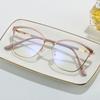 Прямоугольные литературные очки с металлической оправой из смолы, блокирующие синий свет, с металлической полной оправой, ретро-оправа Xiaohongshu