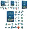 Christmas Countdown Calendar With Marine Animal Acrylic Ornaments For Holiday Decor