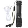 XHP70 LED Telescopic Zoom Flashlight High Brightness Torch USB Rechargeable 5 Modes Waterproof for