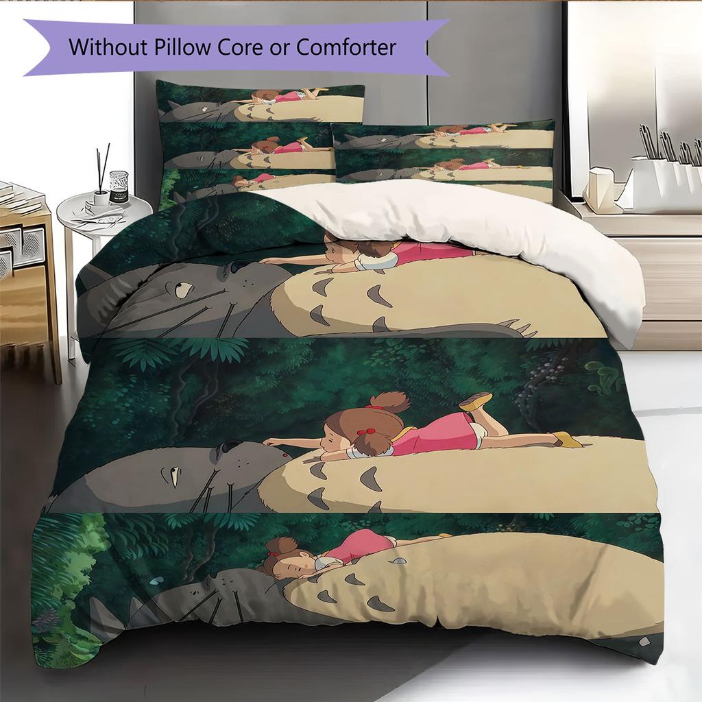 Mei Kusakabe Pattern Bedding Home Decoration Birthday Gift ( 1 duvet cover + 2 pillowcase, without core),fan merchandise.