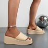 One-Strap Wedge Slippers for Women - New Korean Fashion Thick-Soled Women's Slippers