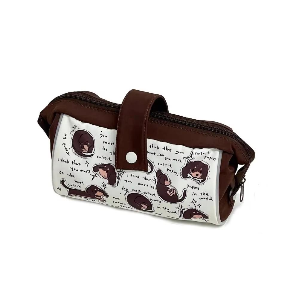 Сумка для ручек с рисунком милой собаки, креативный чехол для хранения канцелярских принадлежностей, школьные принадлежности