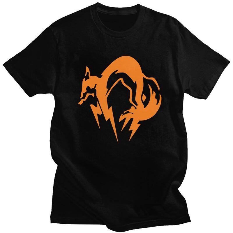 Мужская футболка на заказ с логотипом Metal Gear Solid Fox, с коротким рукавом, для отдыха, футболка по видеоиграм, свободный крой, 100% хлопок, футболки, подарок