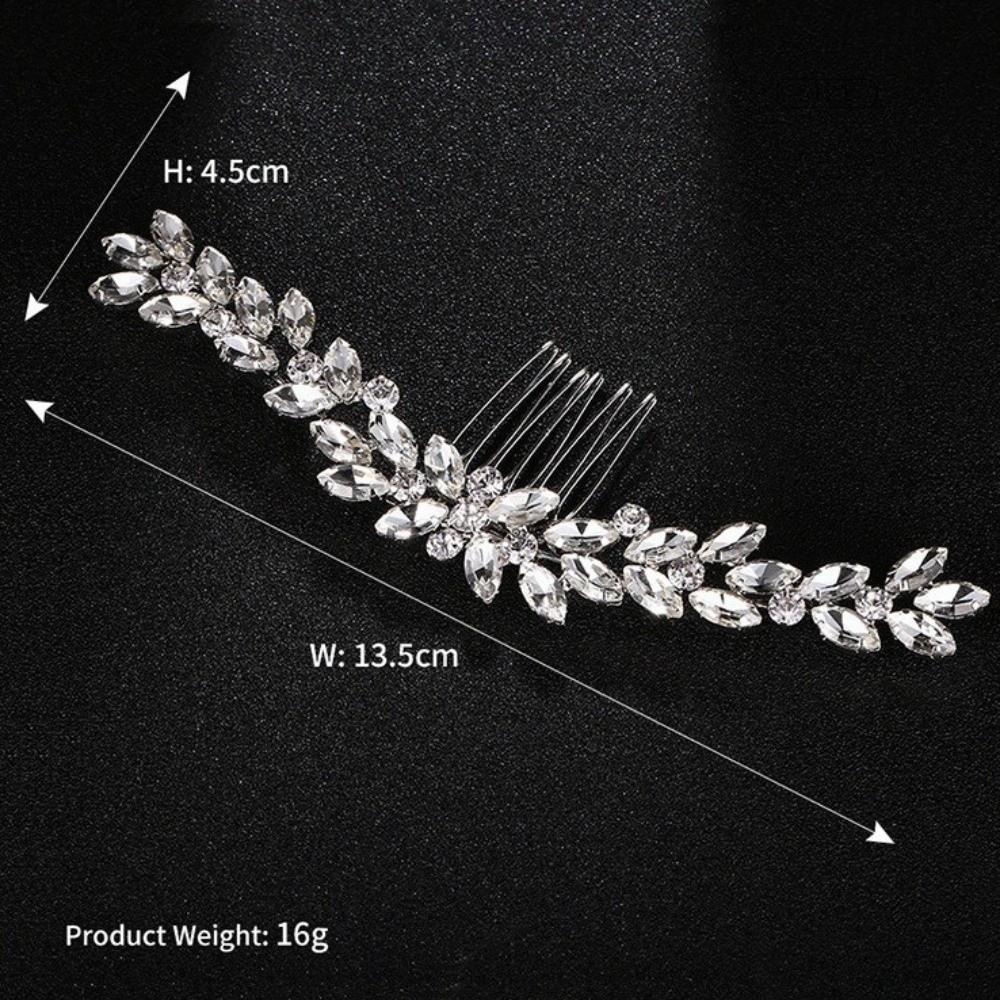 Silver Toothed Insert Comb Gold Hair Clip Luxury Rhinestone Hairpin  Festival