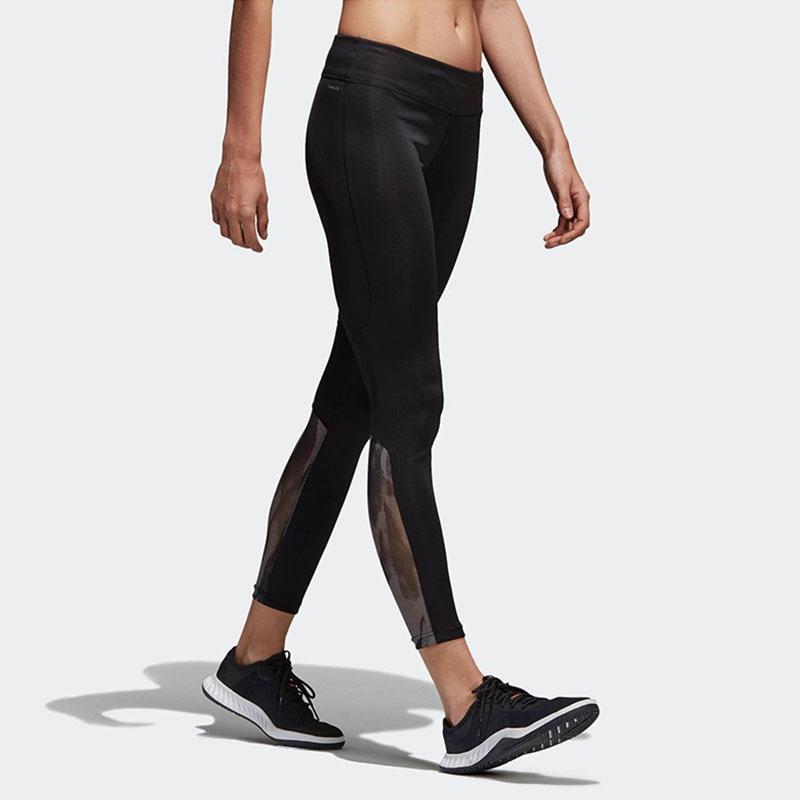 Adidas D2M RR Run PL Slim Fit Quick Dry Comfortable Solid Color 3/4 Sports Брюки женские низ черный CF4591