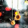 Automotive Charms Knitted Decors Crochet Bees Sunflower Pendant Car Rearview Hanging Ornament Gift for Friend