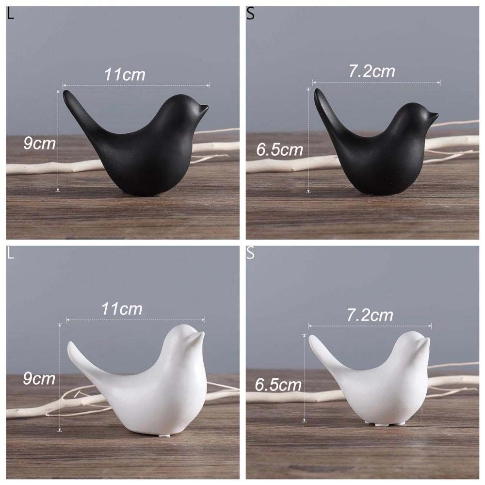 Accessories Modern Black White Ceramic Nordic Style Bird Sculpture Figurines Statue Ornaments