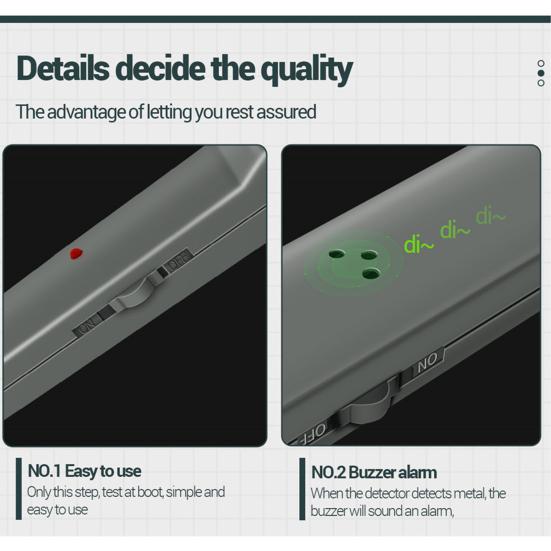 DM3004A Ручной металлоискатель Высокочувствительный звуковой сигнал Регулируемый портативный инструмент для поиска металла на батарейках для небольшого смотрового кабинета