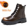 Модные мужские удобные ботинки для мотокросса с толстой подошвой, мужские уличные высокие ботинки 2024 года из натуральной кожи, универсальные мужские теплые зимние ботинки