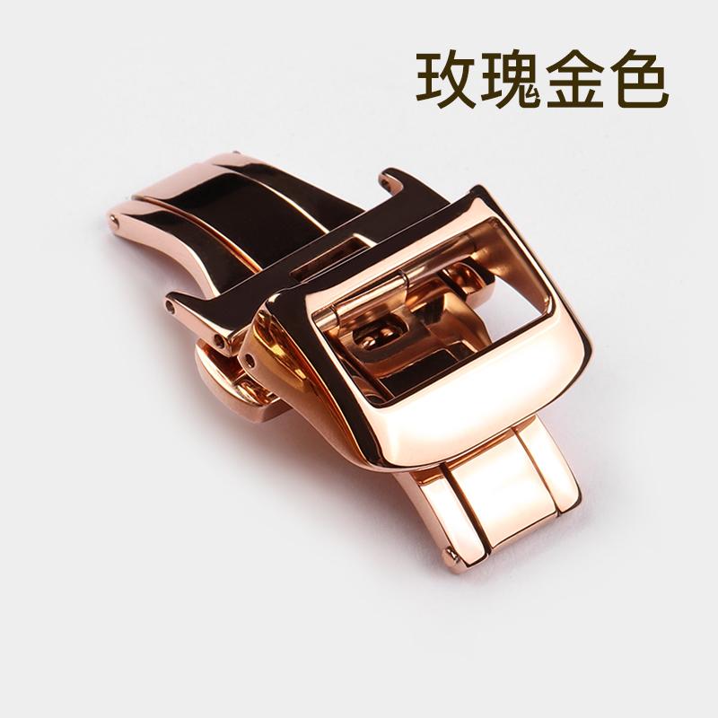 Нержавеющая сталь 316L 18 мм Бабочка Застежка Для Jaeger LeCoultre Master Кожаный Ремешок для Часов Розовое Золото Пряжка Ремешка Аксессуары