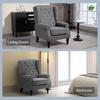 Teddy Fleece Retro Wingback Chair - Grey