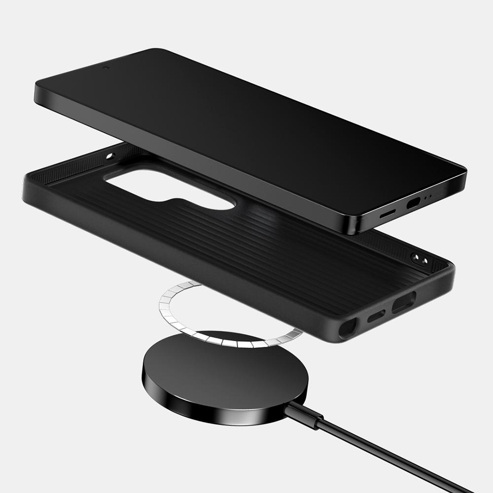 ABEEL Чехол для Samsung Galaxy S25 FE Совместимый с MagSafe Печатный ПК ТПУ Алюминиевый сплав Кожаный чехол для телефона