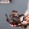170 мл китайский исинский высококачественный фиолетовая глина чайник даргон известный художник резной вручную каменный бамбуковый чайник чайник чайный сервиз цзыша подарок