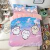 Мультяшный комплект постельного белья с милыми Чиикавами, красочный принт, полиэстер, для студенческого общежития, простыня, пододеяльник, детский подарок, домашний текстиль