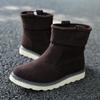 Handmade Genuine Leather Comfy Soft Lined Men Ankle Snow Boots Warm Waterproof Winter Outdoor Cold Weather Footwear