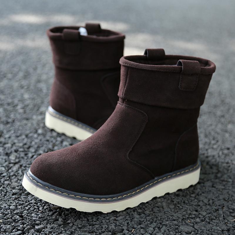 Handmade Genuine Leather Comfy Soft Lined Men Ankle Snow Boots Warm Waterproof Winter Outdoor Cold Weather Footwear