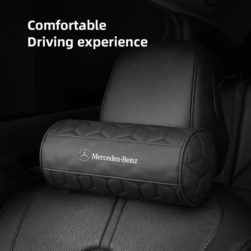 WLX4 For Mercedes Benz W210 W176 AMG CLS CLE CLA GLA GLB GLS Class Leather Car Seat Headrest Waist Rest Comfort Neck Pillow Interior