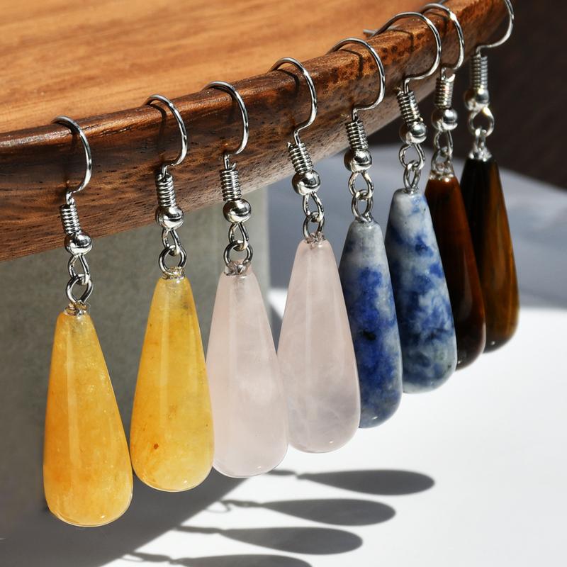 GemChic женские новые винтажные серьги-подвески из натурального аметиста универсальные однотонные модные серьги-крючки на день рождения, Рождество, ювелирные изделия в подарок